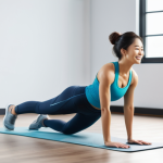 생활체육지도사와 팀 프로젝트 진행 - **AI Fitness Journey: From Reluctance to Joy**
    A bright, clean living room setting. A young Japa...