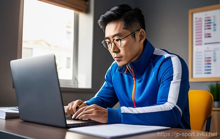 생활체육지도사 민원 처리 사례 - **Prompt:** A dedicated Japanese male sports coach, in his late 30s, wearing a clean, modern athleti...