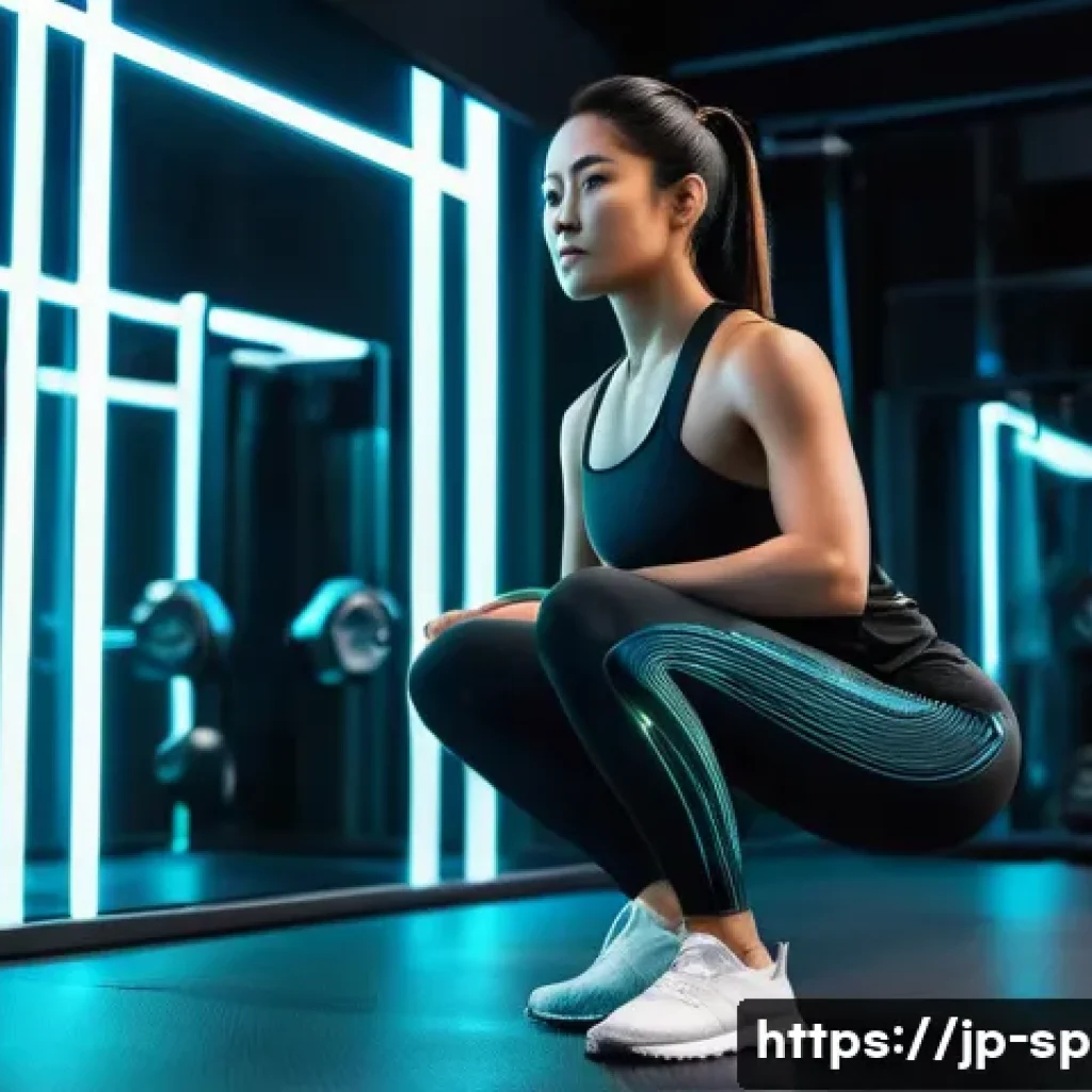 생활체육지도사와 최신 운동 트렌드 - **AI-Powered Smart Training**
    A determined Japanese woman in her late 30s, dressed in sleek, mod...